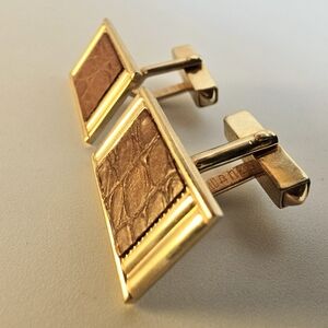 Gold and Brown Cufflinks